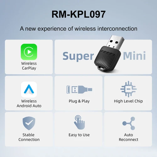 Imagen 2 del producto Ezonetronics Adaptador inalámbrico para automóvil Android CarPlay para automóvil con cable de fábrica, CarPlay inalámbrico y Android auto 2 en 1