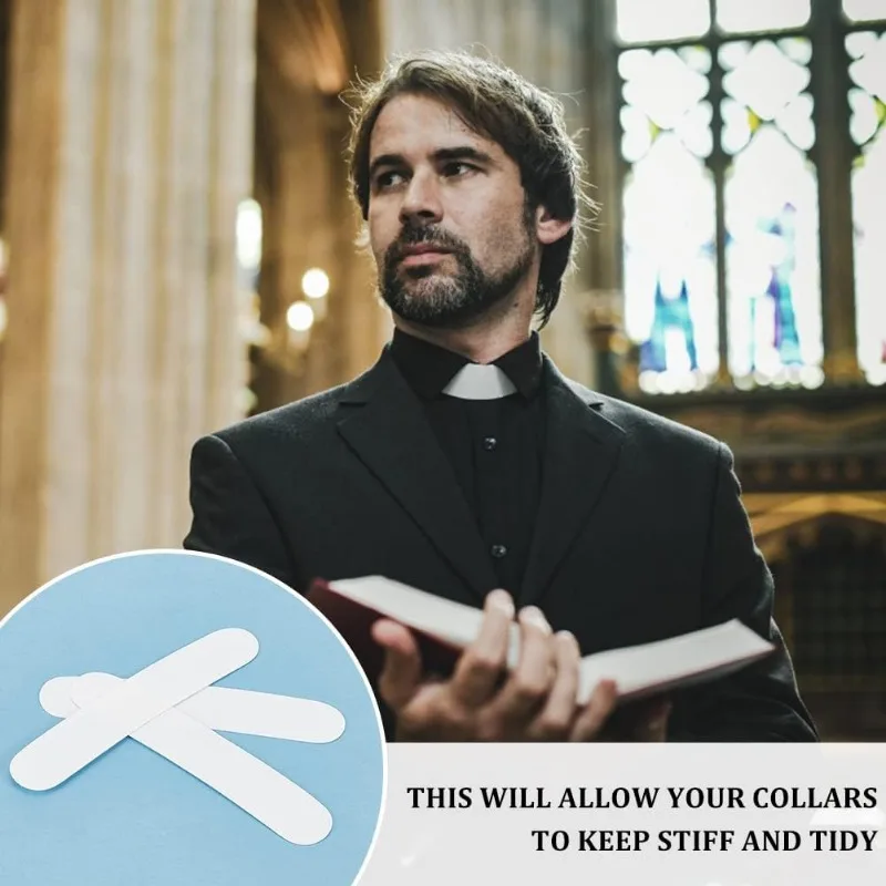 طوق بعلامة بيضاء لقميص رجال الدين ، طوق بعلامة بلاستيكية ، إدراج لقميص الكاهن ، قمصان الرجال والنساء ، طوق بولو ، 50 *