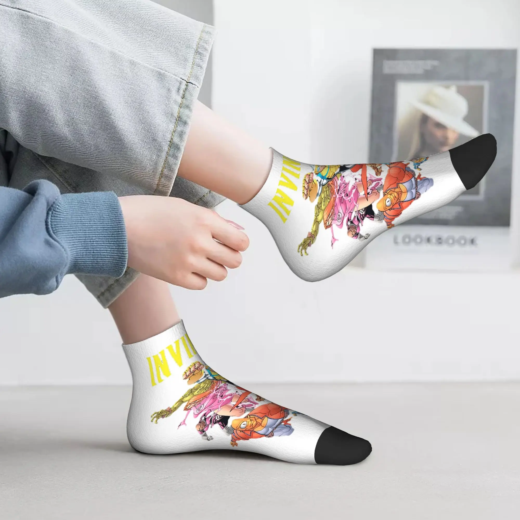 

All Seasons Invincible Socks Harajuku High Quality Crew Socks Funny Stockings for Men Women Christmas Gifts