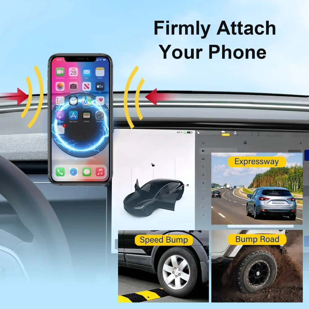 

NEW Magnetic Car Phone Holder For Tesla Model 3 2023-2024 For Tesla Model Y Juniper 2025 2026 Phone Screen Bracket