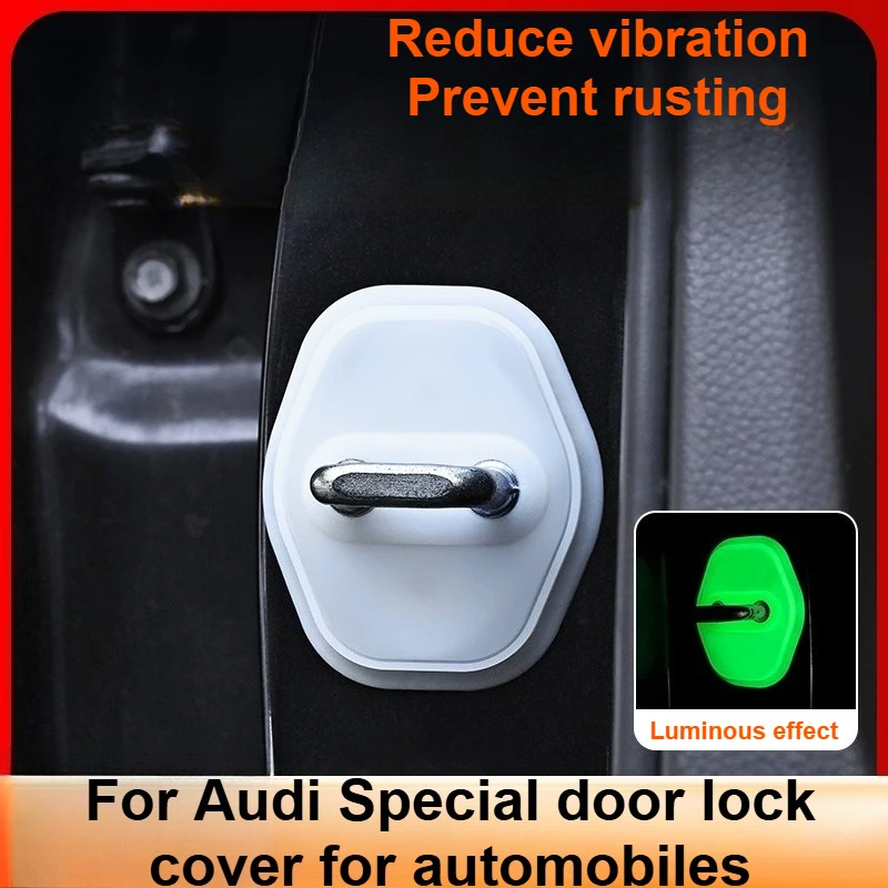 

For Audi Car Door Lock Cover Set 4PCS Premium Silicone Protection Caps Anti-Rust & Decorative Fit A1 A3 A4 A6 Q3 Q5 Models