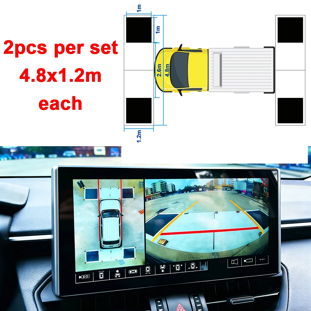 Carsanbo 360° Panoramic Image System Debugging Cloth 4.8x1.2m 2D Car Camera Correction Calibration for 360 Surround Bird View