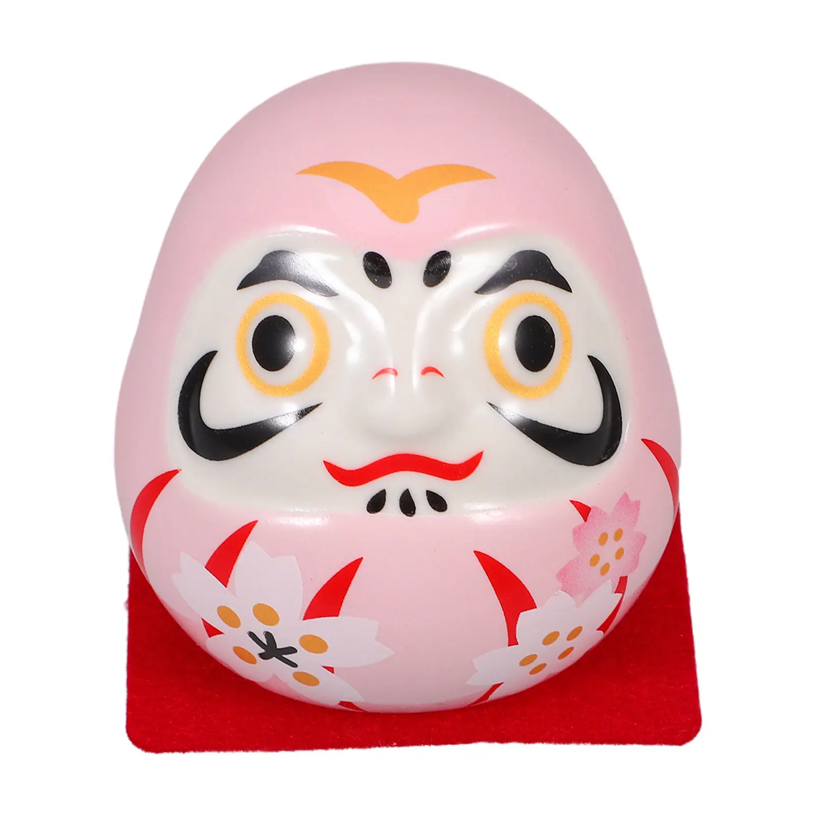 Ceramic Japanese Zen Egg Figurine Cherry Blossom Good Luck Statue Desktop Feng Shui Home Decor
