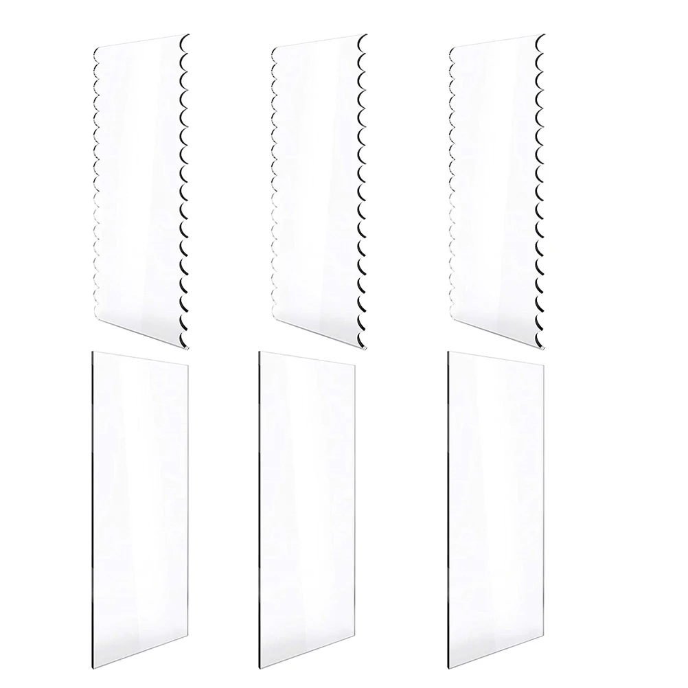 

6pcs Cake Set Acrylic Baking Tools Transparent Bakings Scrapers Kitchen Gadgets for Cutting Scraping Pastries Bread