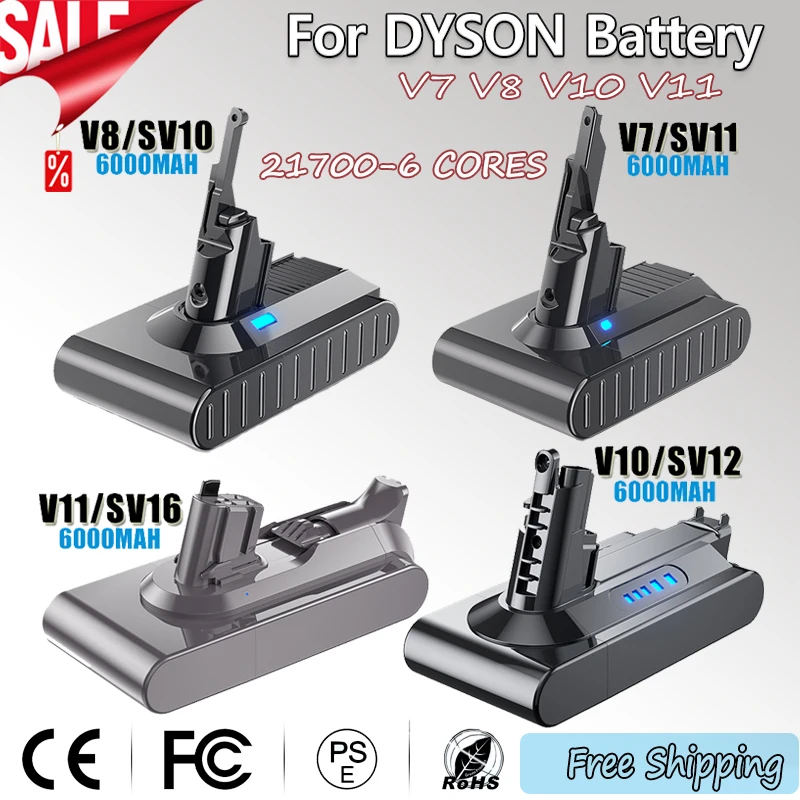 21.6V 25.2V For Dyson Battery V6 V7 V8 V10 V11 SV09 SV11 SV10 SV12 SV15 Absolute Vacuum Cleaner Rechargeable Cells Batteries