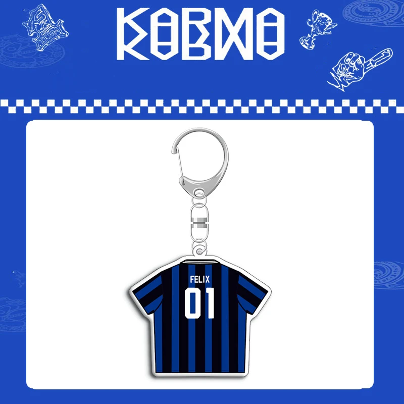 KPOP المعبود الضالة كارما ألبوم ميرش المفاتيح للنساء الرجال حفل Kawaii الاكريليك حلقة رئيسية حامل الهدايا حقيبة السيارة إكسسوارات جذابة #3