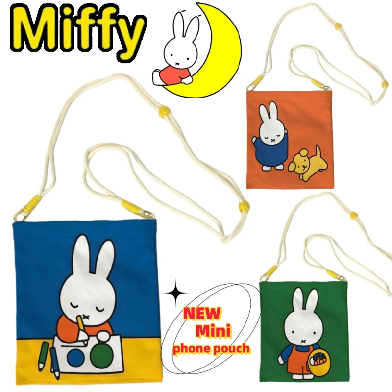 

New Miffy Animation Peripheral Fashion Personalized Mobile Phone Bag Sweet Cute Girl Key Change Bag Multi-function Crossbody Bag