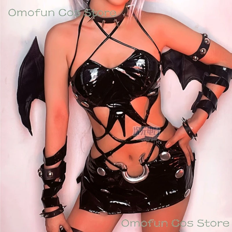 PANTY & STOCKING with GARTERBELT Scanty Kneesocks Daemon Cosplay Halloween  Costume PU Clothes Sexy Adult Women Outfit Shorts Wig - AliExpress 200000532