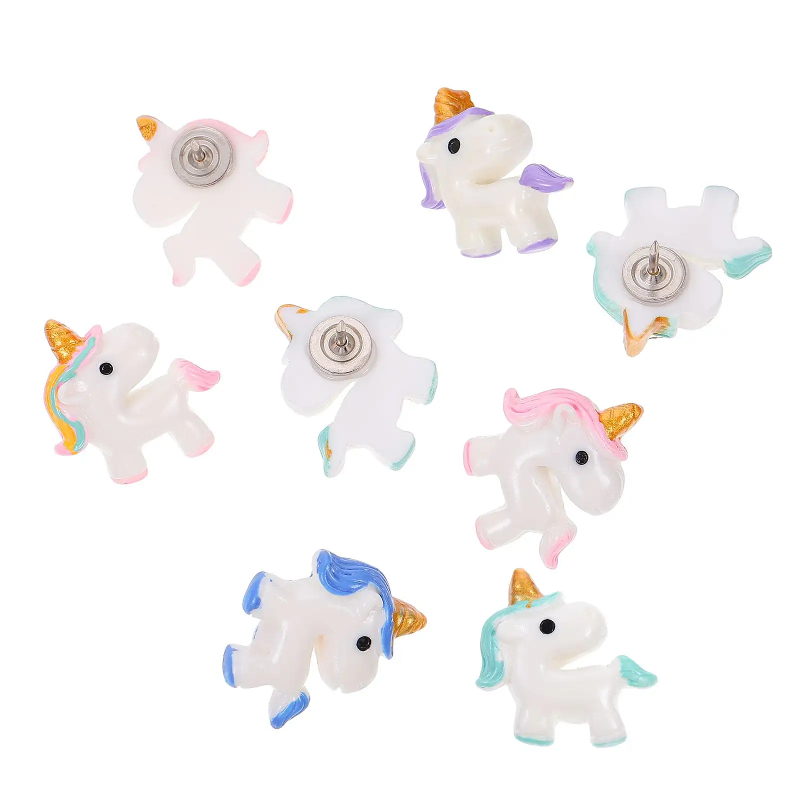 

10 Pcs Cartoon Thumbtack Assorted Colors Cute Resin Pushpins for Decoration DIY Photo Note Pins Office Supplies
