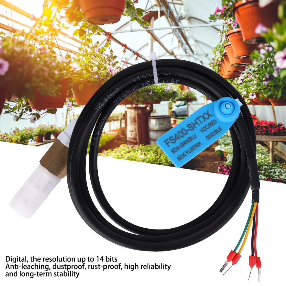Sensor Digital de temperatura y humedad, carcasa de plástico de cobre, alta precisión para FS400-SHT3X de suelo