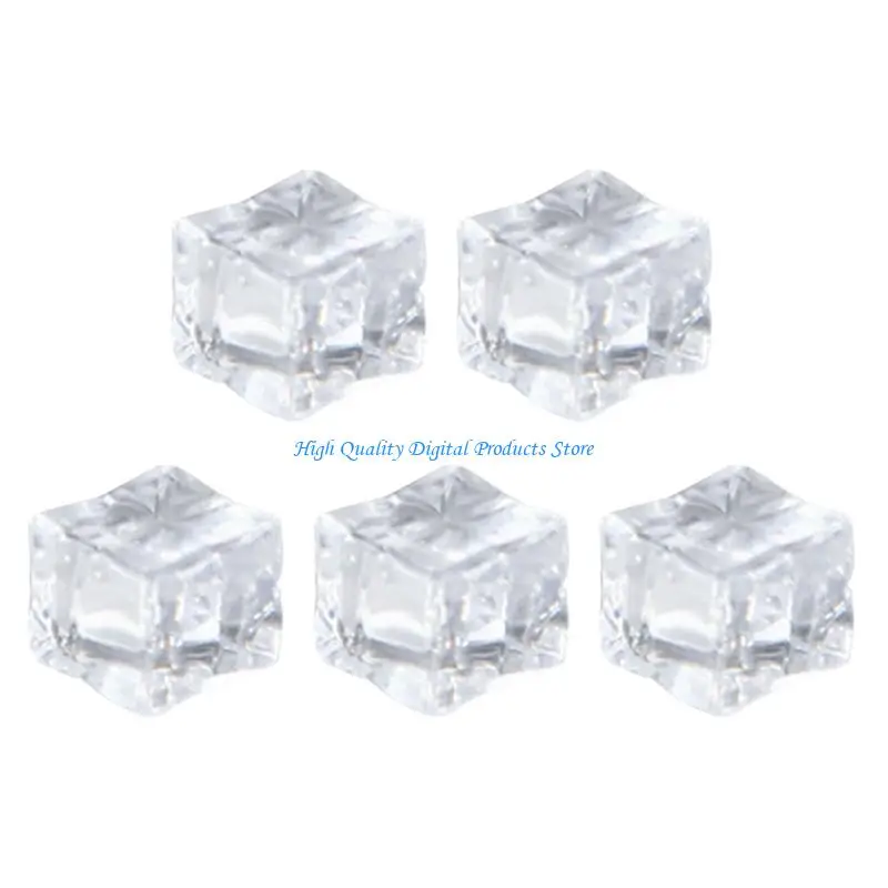 

U2JE Artificial Ice Cubes 5Pcs Clear Acrylic Ice Cubes Perfect For Beverage Photography And Table Decoration
