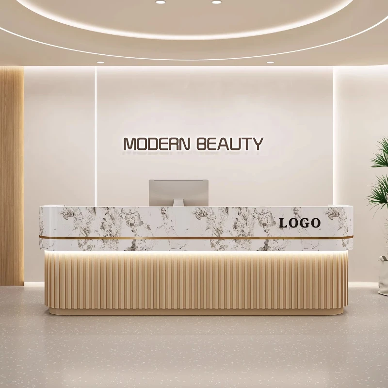 

Minimalist Organizers Mostrador Trendy Furniture Modern Luxury Cashier White Beauty Reception Desks Long Design Reception Desks