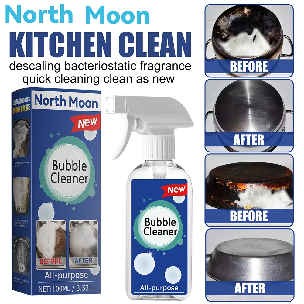 30/100ml Kitchen Grease Cleaner Bubble Cleaner Multifunctional Foam Cleaner Rust Remove Household Cleaning Tool Bubble Spray