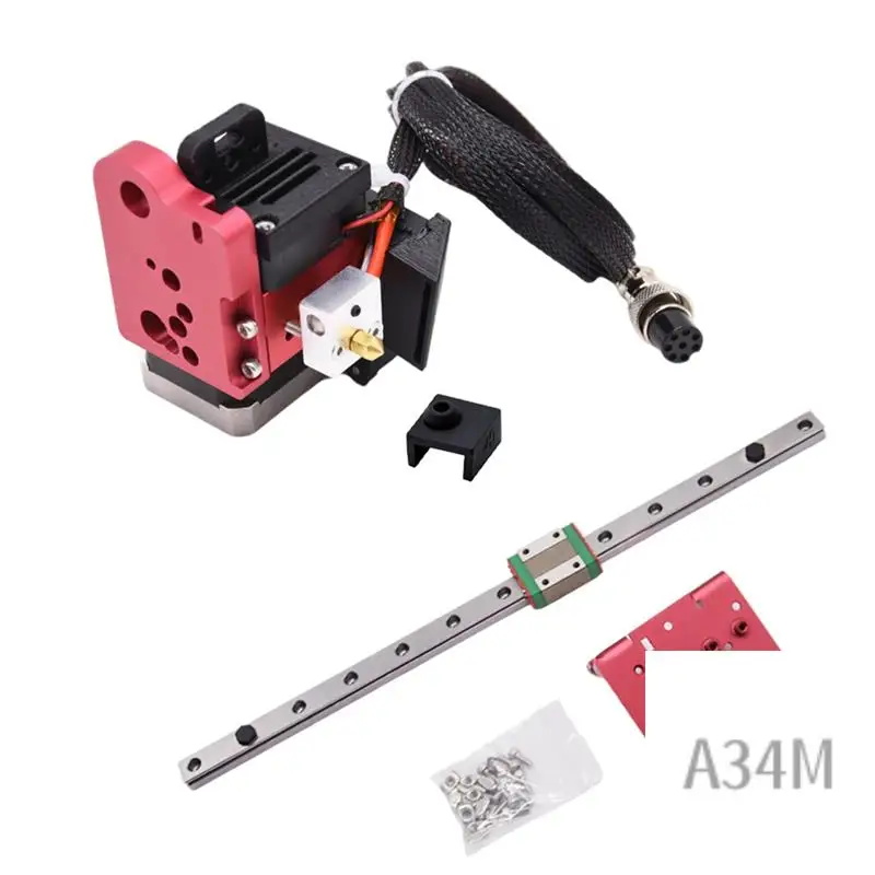 

A34M-Комплект обновления экструдера с прямым приводом и комплектом направляющих линейной рейки Комплект линейных направляющих оси X с кронштейном объединительной платы 12 В для CR-10