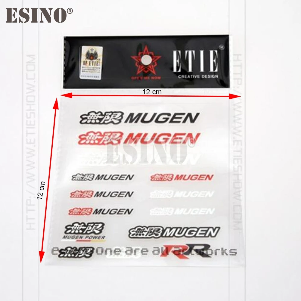 مجموعة ملصقات زخرفية من الفينيل لاصقة من مادة PVC ثلاثية الأبعاد لـ Mugen Power Mugen R
