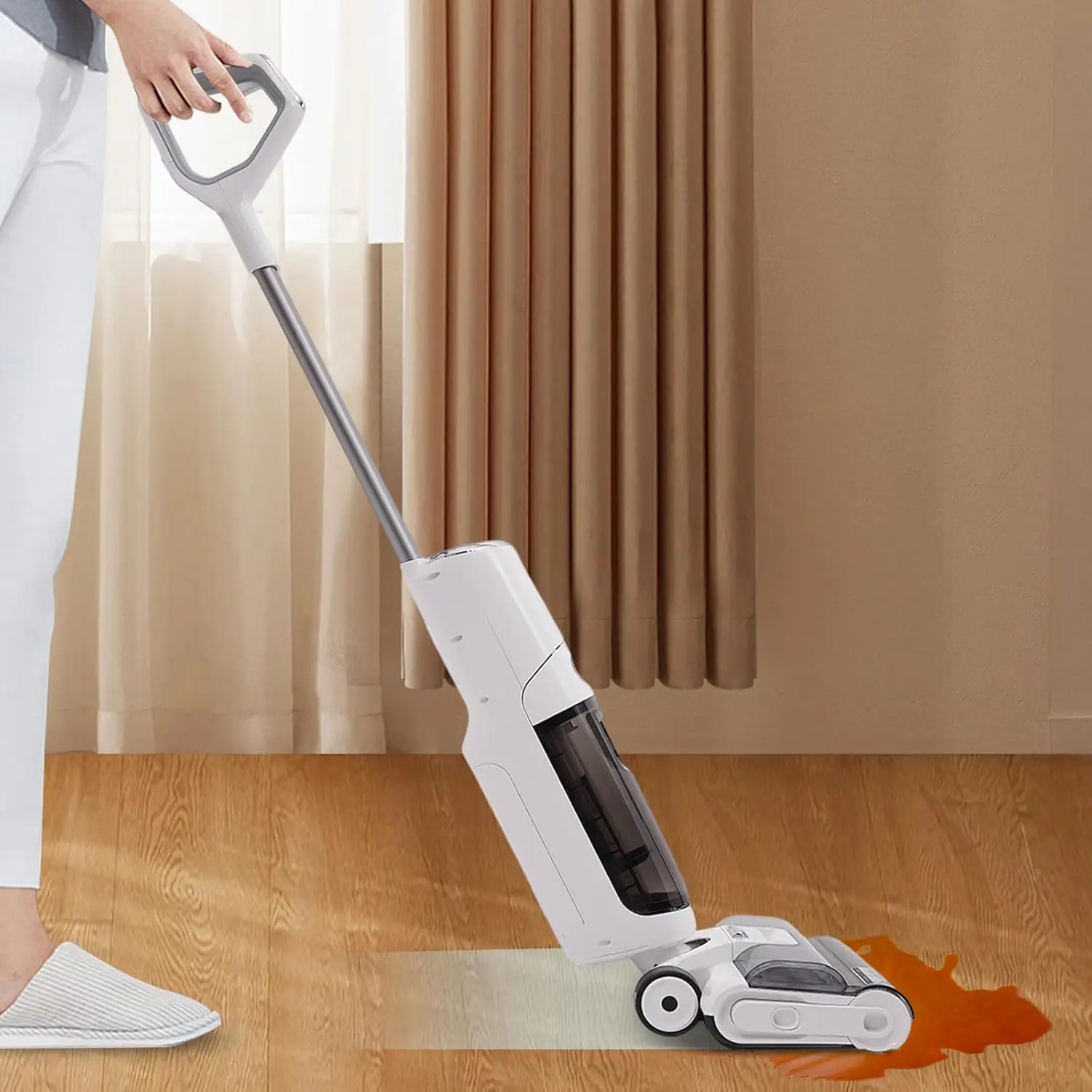 Smart Wet Dry Vacuum Floor Cleaner - Cordless Vacuum And Mop One-Step Cleaning For Hard Floors With Storage Tray, Multiple