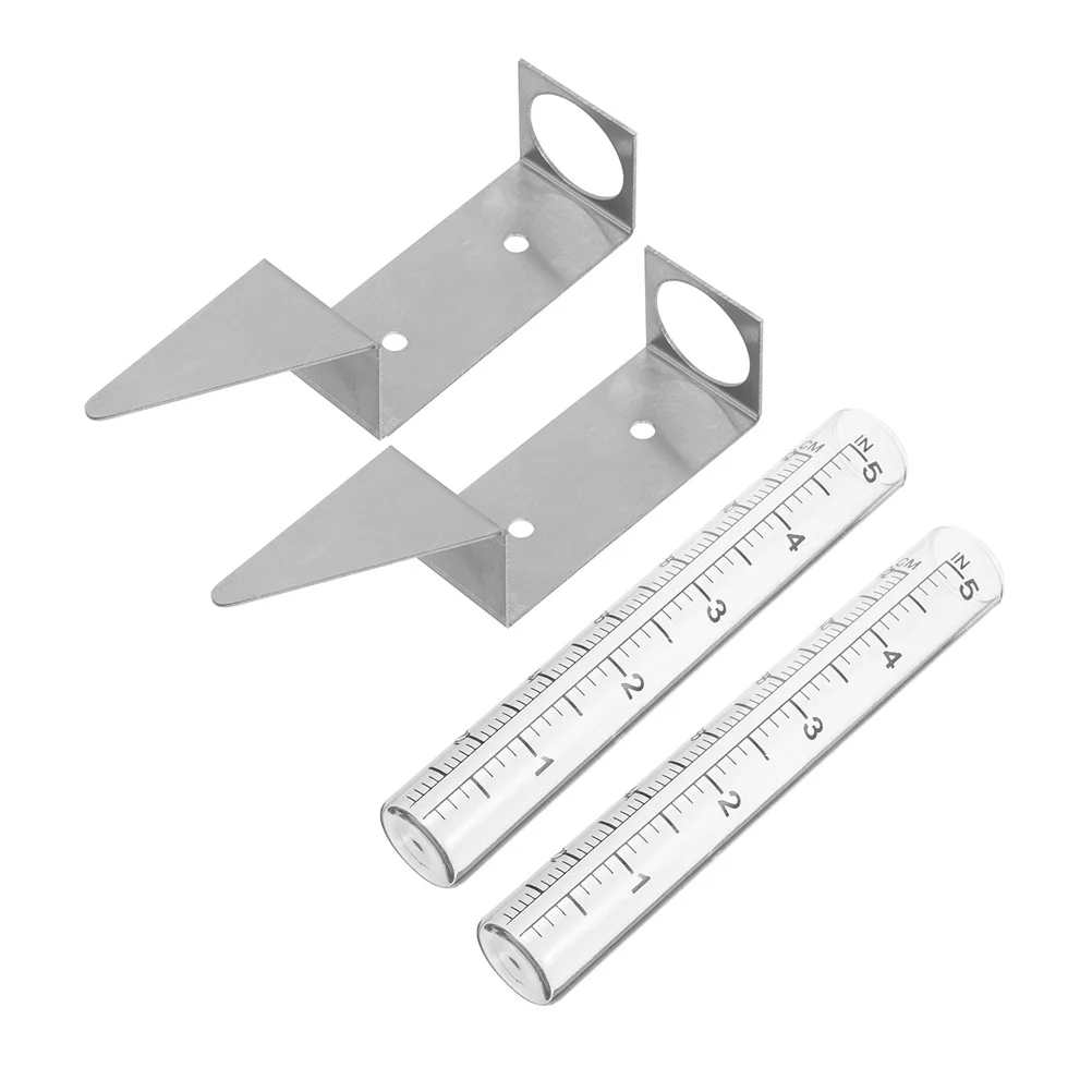 

2Pcs Rain Gauge Stainless Steel Holder for Lawn Garden Yard Accurate Measurement Large Clear Scale Outdoor Rain Tool