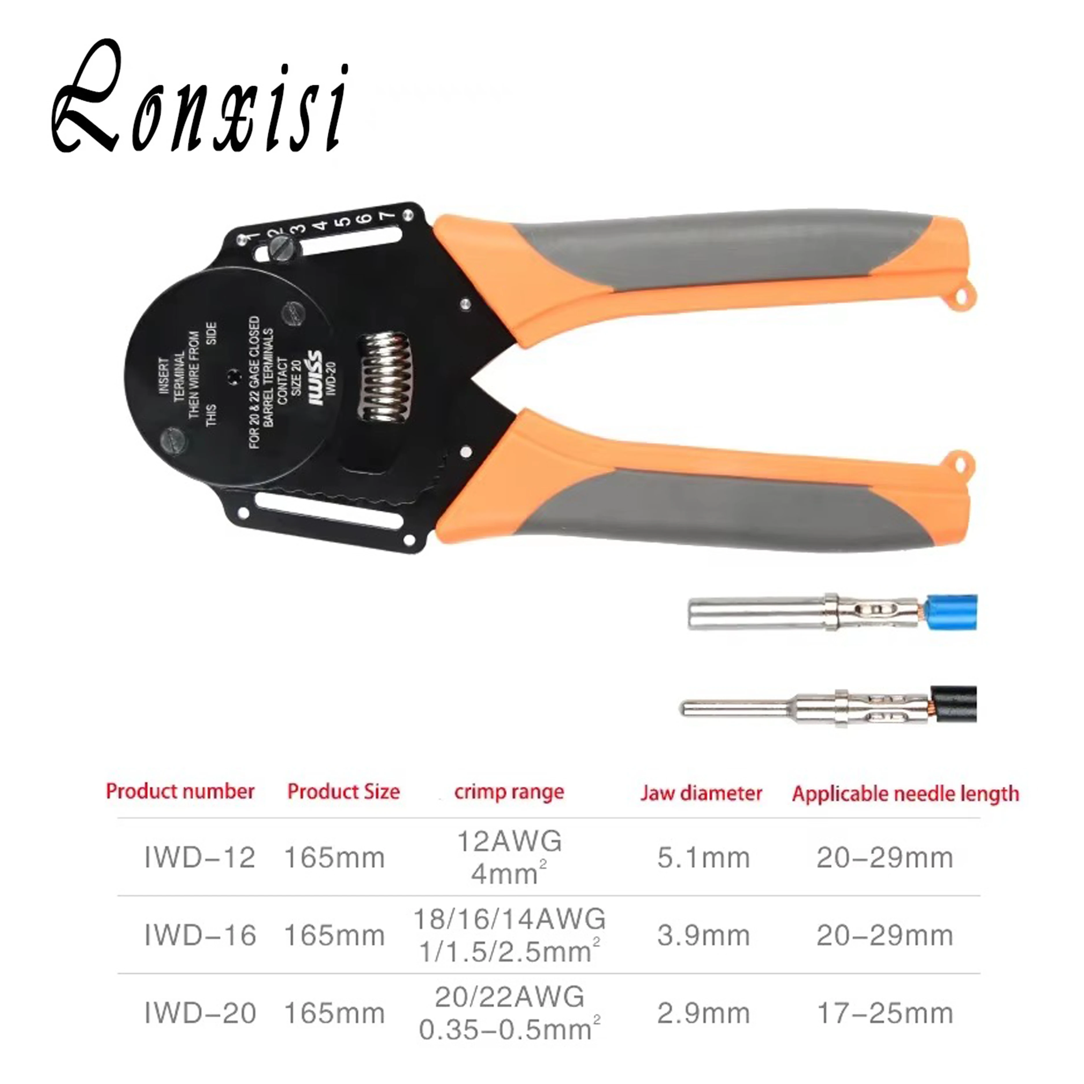 

1 Pcs IWD-12 IWD-16 IWD-20 Crimper Harley Cater Piller Hand Tool For Deutsch Connector 18/16/14AWG DT DTM DTP Terminal W2 Pliers
