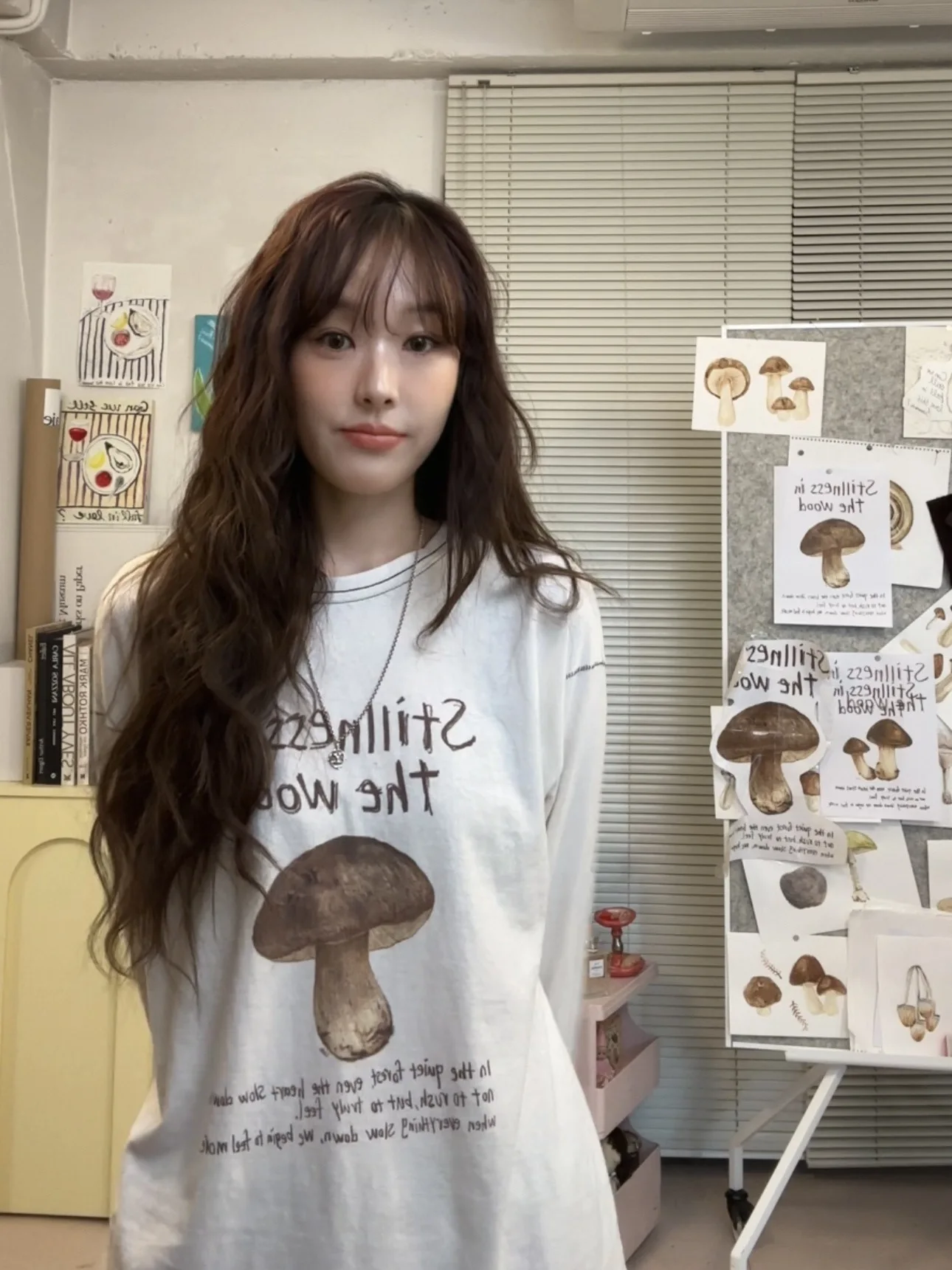 

Свободная женская футболка с длинным рукавом Xfletta2026, новинка весенней коллекции, с принтом в виде грибов, с декоративной строчкой, повседневная, удобная, из хлопка