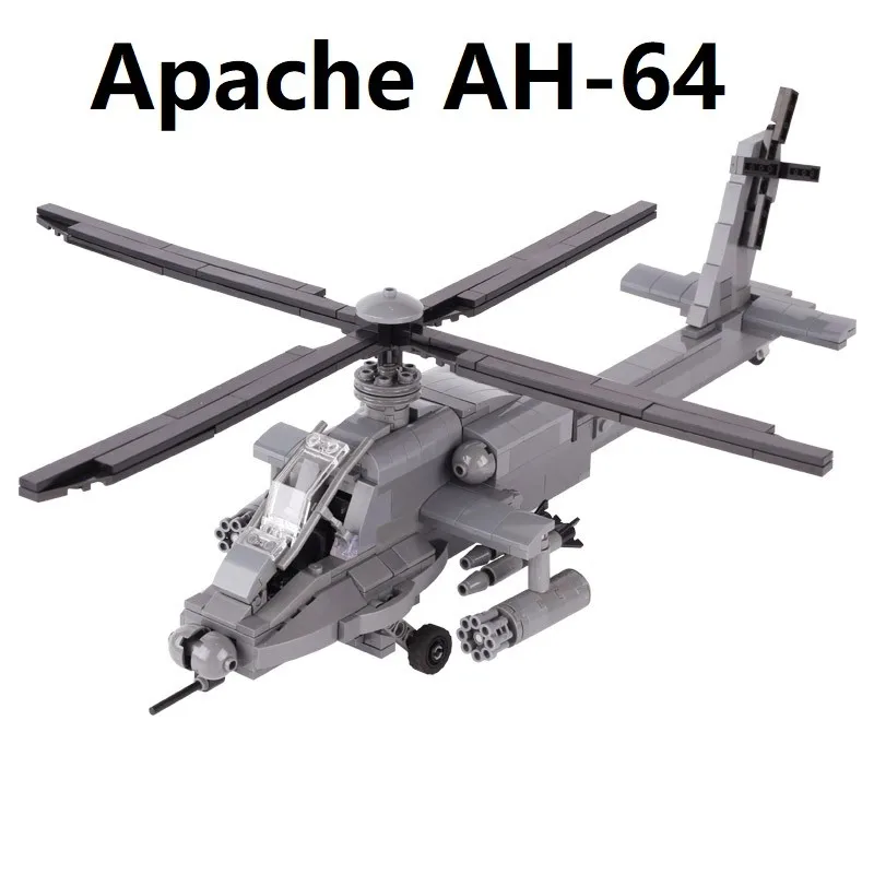 

Mini Action Figure Accessory Apache AH-64 Helicopter Gunships Building Blocks Toys