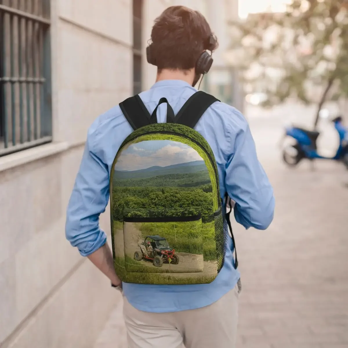 Green Tractor On A Forest Trail Student Backpack School Bag Hiking Travel Daypack for Men Women Bookbag Shoulder Bags