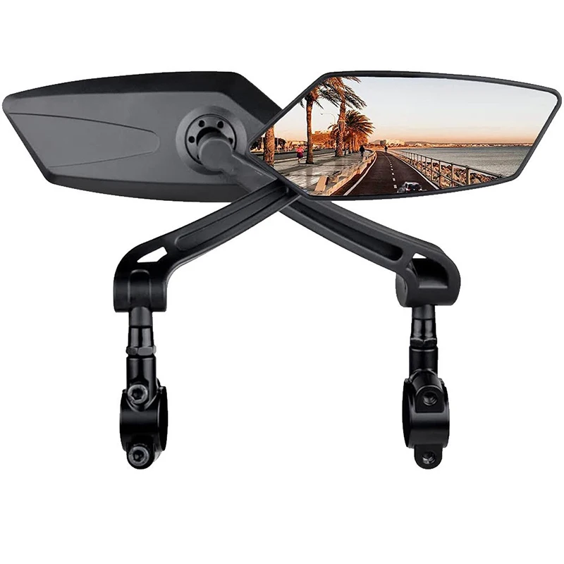 1 Pair Bicycle Rear View Mirror Bike Cycling Wide Range Back Sight Reflector Adjustable Left Right Mirrors