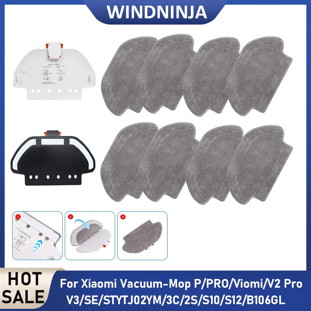 Soporte para paños de fregona para Xiaomi Vacuum-Mop P/PRO/Viomi V2 Pro/V3/SE/STYTJ02YM/3C/2S/S10/S12/B106GL, soporte de repuesto para paños de fregona