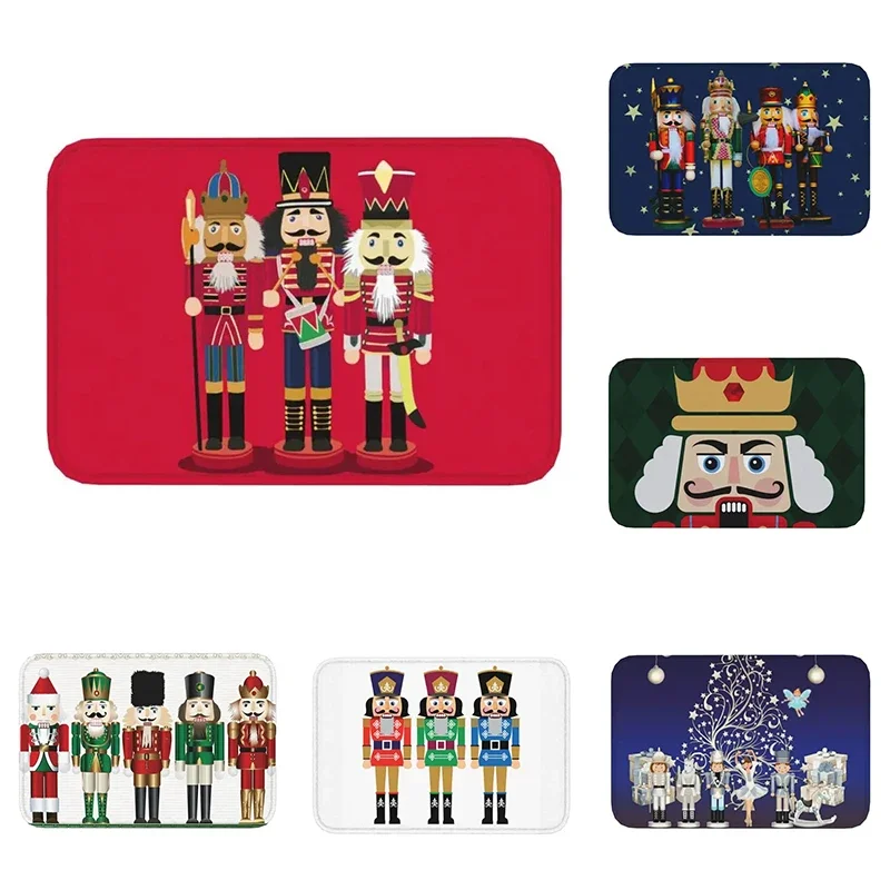 Can Be Used for Christmas and New Year! Nutcracker Soldier Doormat Cute Doll Print Kitchen Bathroom Living Room Non-slip Carpet
