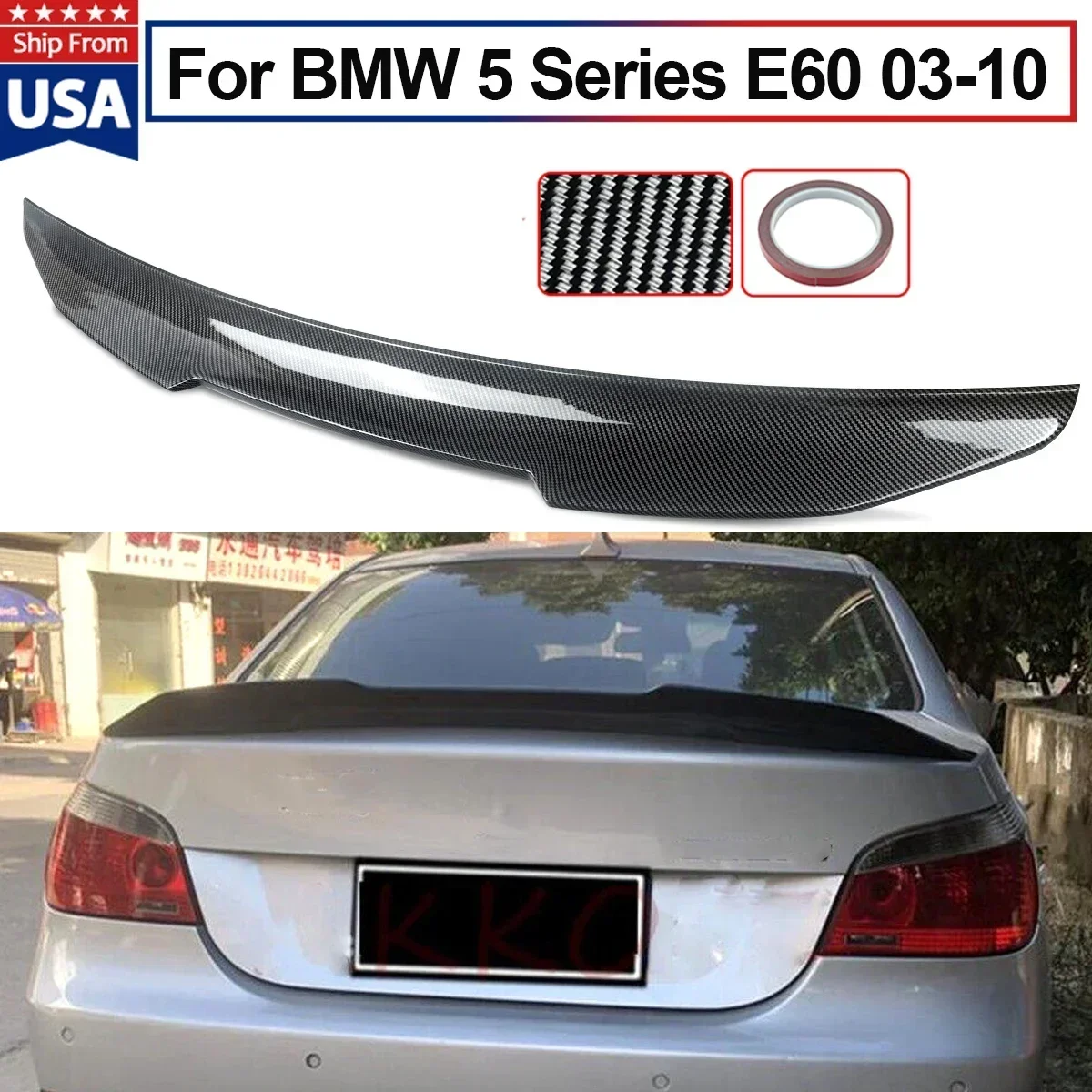 

Duckbill PSM Trunk Spoiler Wing For BMW E60 528i 535i 2004-10 Carbon Fiber Look