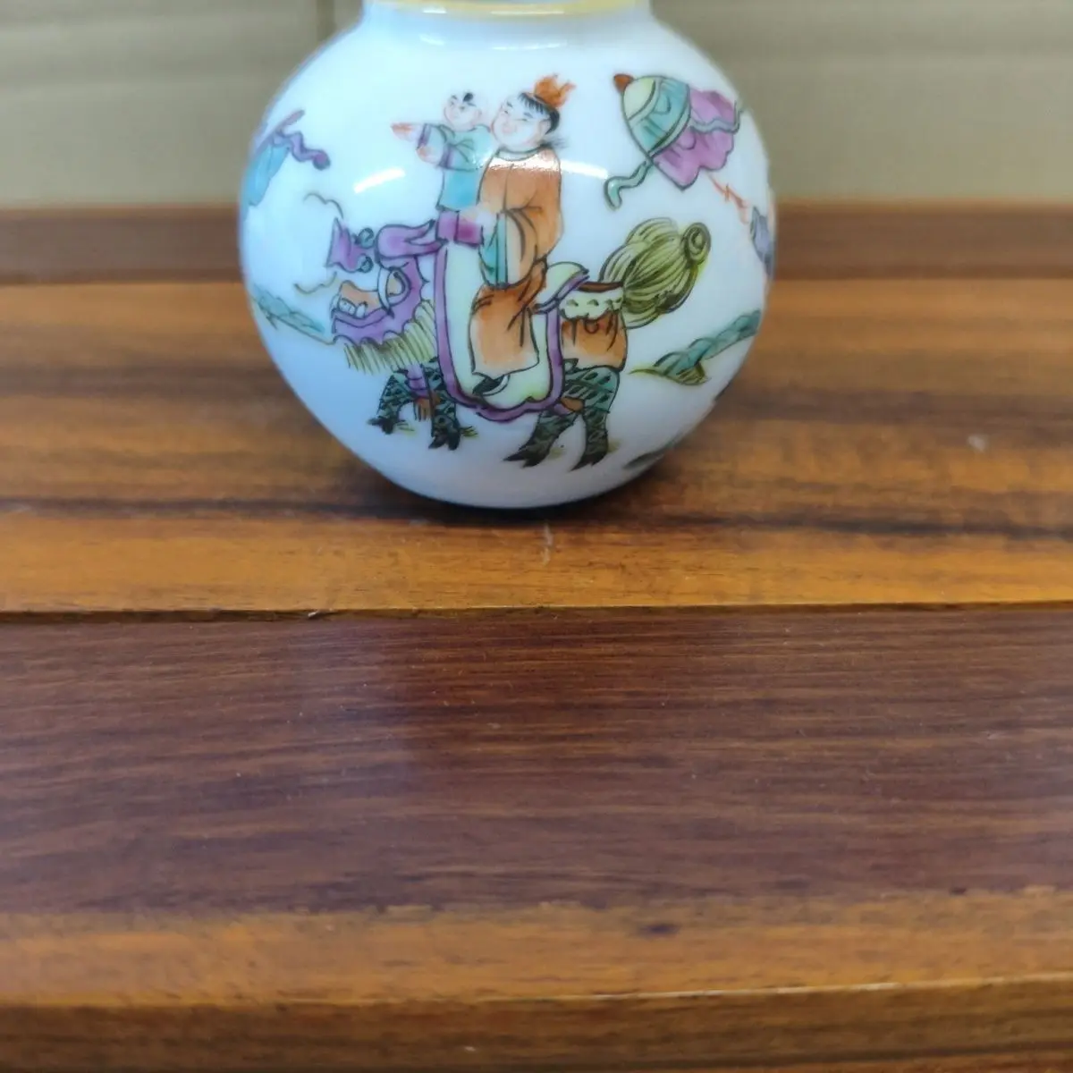 Antique Style Hand Painted Famille Rose Water Bowl Kylin Delivers Son Print Decorative Container