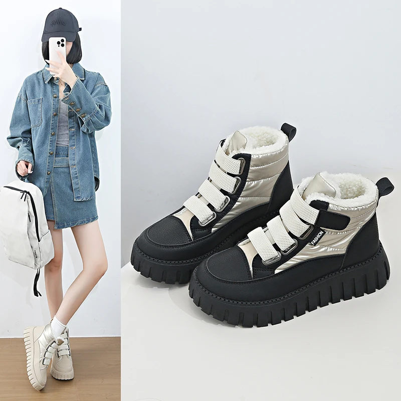 

Fashionable and high-quality Warm 2025 Winter Cotton Boot Female Bottom Snow Platform Winter Ankle Outdoor Boot
