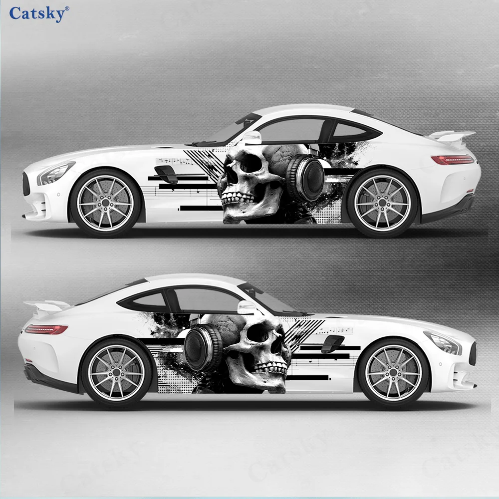 

Музыкальный череп, граффити, украшение на боковую наклейку автомобиля, водонепроницаемая ПВХ-наклейка, устойчивая к царапинам, защита автомобиля, автоаксессуары в подарок