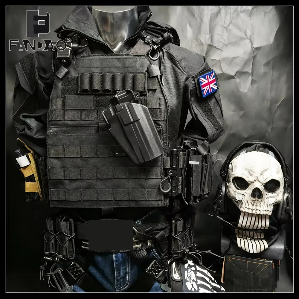 

Tactical Ghost Full Set of Equipment Airsoft Cod Vest Jackets Belt Mask Gloves Gear for Outdoor CS Gaming Call of Duty Cosplay