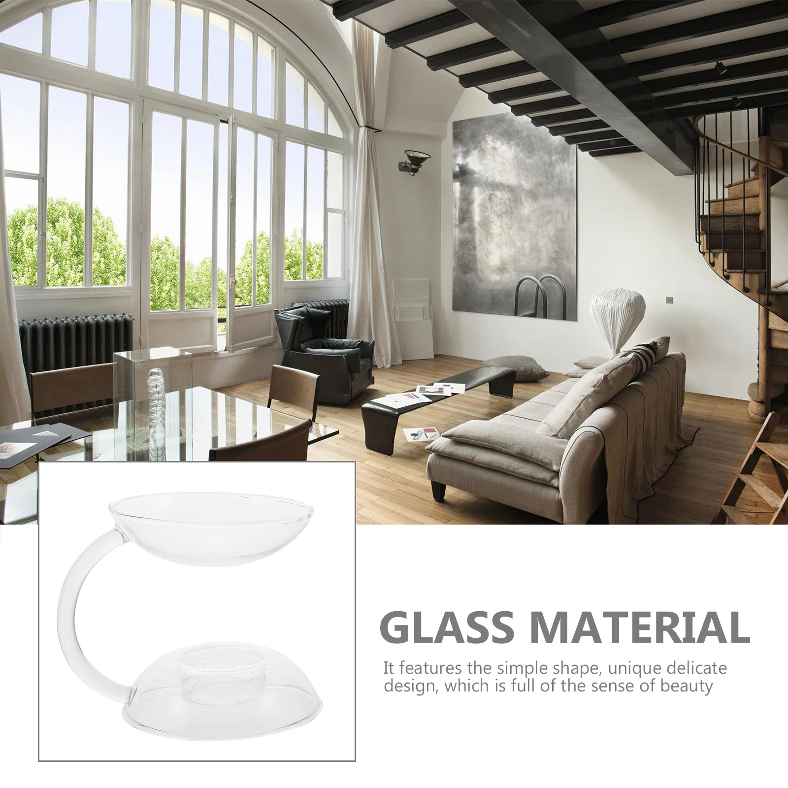 حامل زجاجي على سطح الطاولة، موقد الزيوت العطرية، شمعدان زجاجي شفاف، حامل ديكور لغرفة المعيشة المنزلية #2