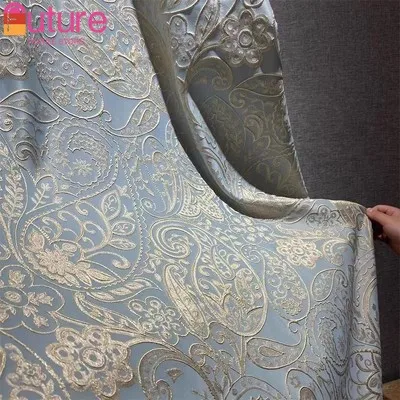 Curtains for Living Dining Room Bedroom High-precision Cloth Embossed Gold Thread Embroidery Light Luxury  Gold Thread Fabric