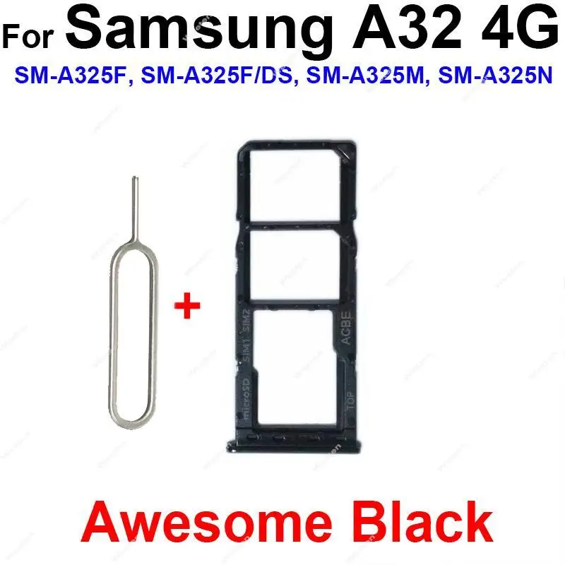 Sim Card Tray Slot For Samsung A22 A225F A32 A325 4G A22 A226B A32 A326B 5G Sim Card Holder Socket Replacement Repair Parts