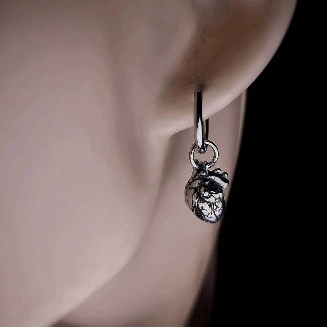 Vintage Heart Earring,Gothic Jewelry,3D Organs,Weird,Witchcraft Accessories,Pagan,Mysticism,Heart Charm,Ear Hook For Women Girls view 3