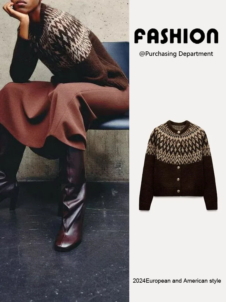 

Новое весеннее поступление, женская верхняя одежда в стиле ретро Long Sve round Ne, вязаная верхняя одежда с вышивкой, удобная свободная посадка