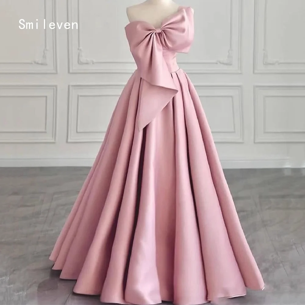 

Smileven Luxury Bow A Line Prom Dress Elegant Strapless Party Gowns Self Cultivating Formal Occassion Dress Customized 2026