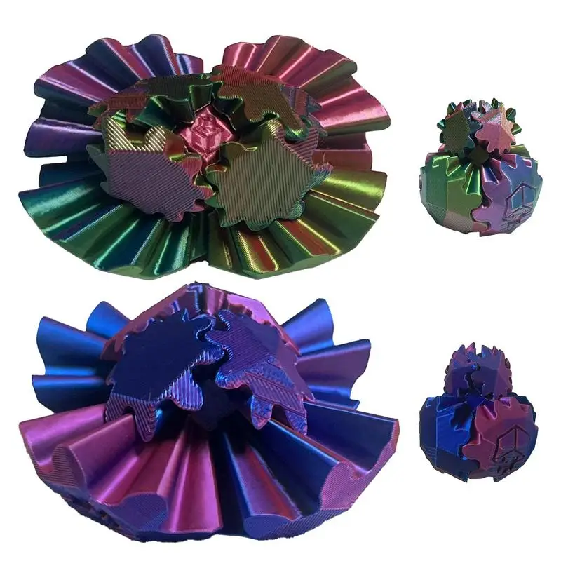 Sfera per ingranaggi stampata in 3D Spin Ball Gear Fidget Toy Gear Sfera Sfera per ingranaggi per attività antistress da viaggio stampata in 3D per esigenze sensoriali