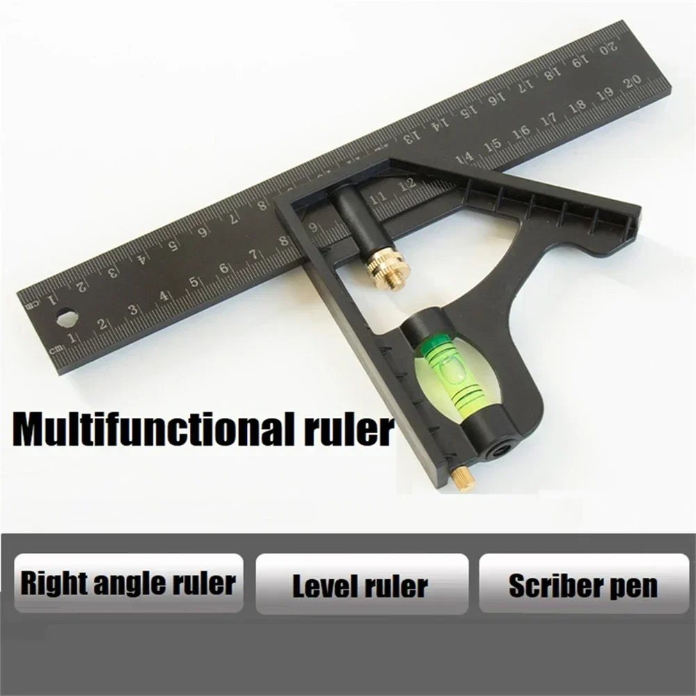 15/20/25 Cm Combination Circle Center Angle Ruler Square Protractor Mobile Angle Ruler Adjustable Sliding Square Ruler Measure