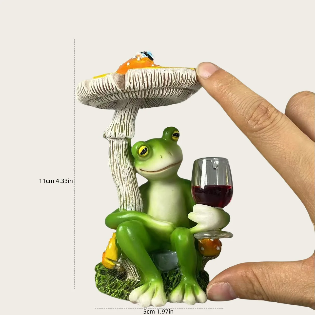 Resin Frog Garden Statue Sculpture Art Craft Outdoor Ornament for Lawn Yard Home Decoration