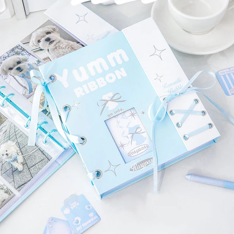 Kpop Idol Photocard Binder Holder Photo Album with 20Pcs 4Grids Inner Pages Binder Photocards Album for Photographs Collect Book