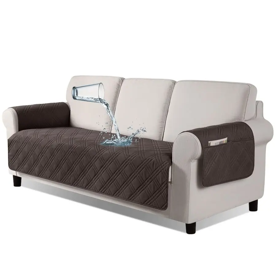 

Waterproof Sofa Covers for Dogs with Non Slip Backing, Sofa Seat Covers with Side Pocket for 3 Cushion Couch Washable Pet Couch