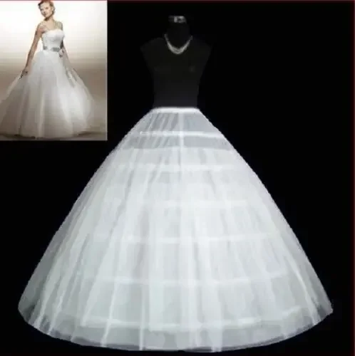 Sensual Looking Fancy Clingy White 6-HOOP PETTICOAT crinoline SLIP Underskirt BRIDAL WEDDING DRESS