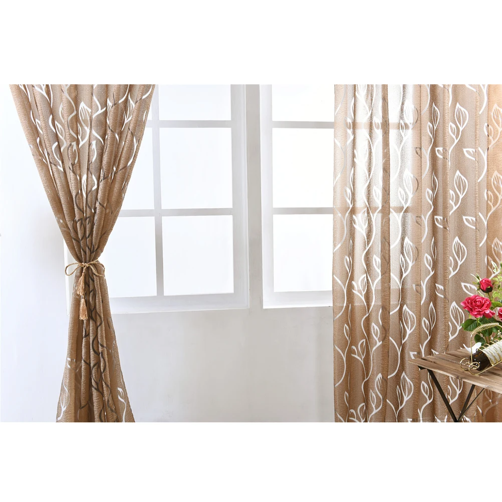 Translucent Voile Curtains Delicate Texture Sheer Rod Pocket Window Tulle Privacy Light Hall Kitchen Bedroom Living Room Dining