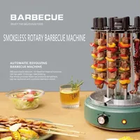 220V Smokeless Automatic Rotary Electric BBQ Grill Oven Barbecue Rotisserie Kebab Roast Rotation Machine Lamb Skewers