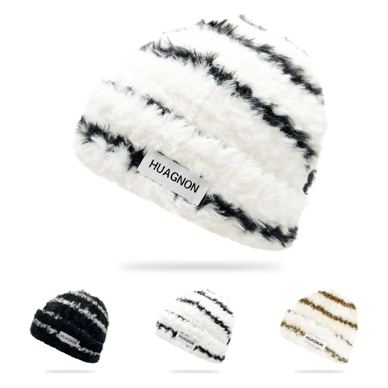 Autumn Winter Soft Wool Hat for Women Korean Style Fashion Outdoor Cycling Daily Commuting To School Warm Pullover Knitted Hat
