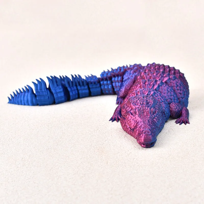 Jouets imprimés en 3D, figurines d'animaux Crocodile, modèle multi-articulaires, ornement mobile, décoratif de bureau, créativité, nouveauté, cadeaux pour enfants