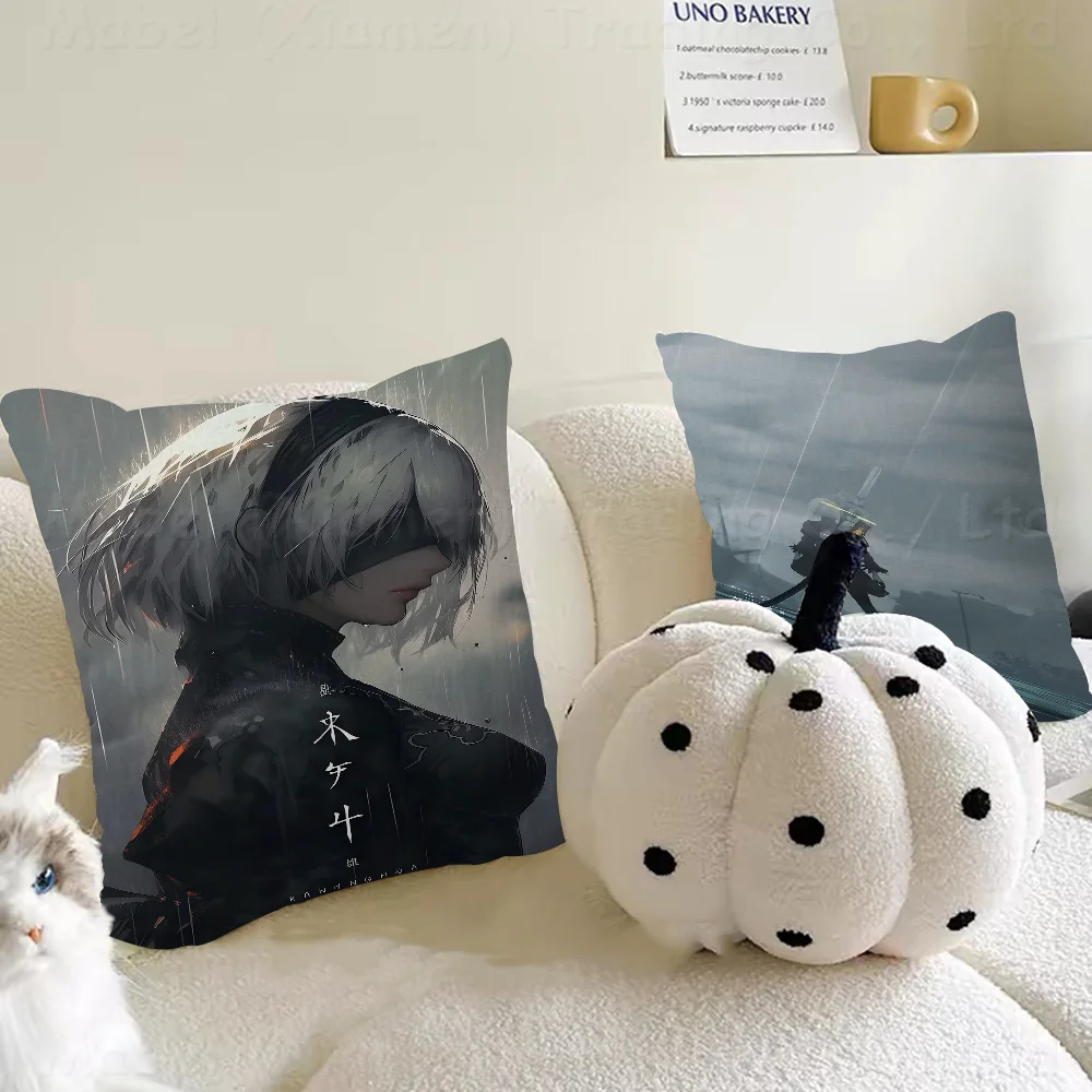 

Nier Japanese Anime Office Cushion Pillowcase Car Cushion Cover45X45CM Lumbar Pillowcase Sofa Pillowcover